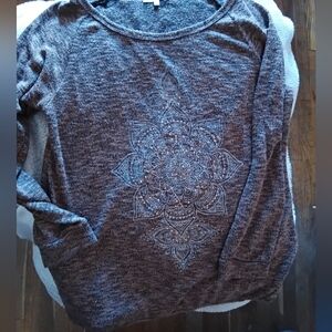 Charlotte Russe Charcoal Embroidered Sweatshirt